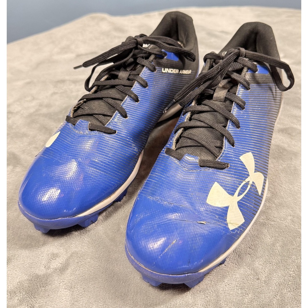 Under‎ Armour Molded Cleats Shoes Mens Size 9 Blue Black Baseball 1297317-001